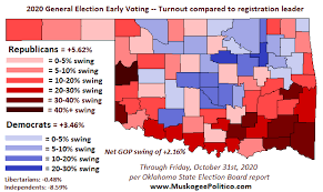 Maps See Where The Gop And Dems Are Overperforming In Oklahoma Early Voting Muskogeepolitico Com