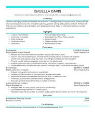 bookkeeper resume examples accounting