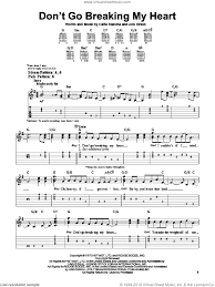 I've got your heart in my sights. John Don T Go Breaking My Heart Sheet Music For Guitar Solo Easy Tablature