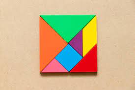 Uma flor em um pote de figuras. Tangram Ensino Fundamental I Escola Kids