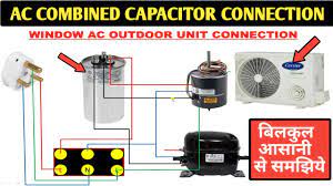 This video shows you how to wire an hvac ac compressor. Split Ac Outdoor Unit Connection Combined Capacitor Connection Ac Capacitor Connection Youtube