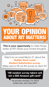 Do not buy these gift cards. Rit On Twitter Look Out For An Email On March 21st For A Link To The Ruffalo Noel Levits Student Satisfaction Survey This Survey Is For All Students And An Opportunity To Give Your Opinion About Your Rit Experience Take The Survey And Be Entered To Win One