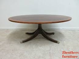 Coffee table dining table nesting table serving trolley side table writing desk. Ethan Allen Flame 18th Century Mahogany Oval Coffee Table Newport A Ebay