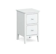 Tables in variety of sizes and styles for uk delivery. Scandi Retro White 2 Drawer Bedside Cabinet Painted Bedroom Narrow Bedside Ebay
