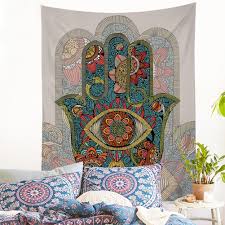 Shop hamsa hand tapestries created by independent artists from around the globe. Hkctone Stylish Art Hamsa Fatima Hand Wall Hanging Yoga Tapestry Bedroom Picnic Blanket Walmart Com Walmart Com
