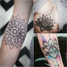 1001 + ideen und inspirationen für ein lotusblume tattoo lotusblume tattoo bedeutung und designs, frau mit kleine tätowierung am oberarm, lotus Lotus Tattoo Mandala Weitere Tolle Mandala Motive
