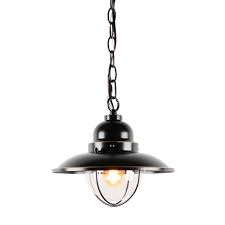 Unbranded Small 1 Light Imperial Black Outdoor Hanging Light Clear Glass El180703 Mh The Home Depot