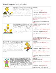In this holiday science activity, students review if.then hypotheses, identify independent and dependent variables, and practice experimental design. Bart Simpson Controls And Variables With Answers