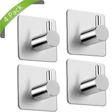 4 Piezas Ganchos Adhesivos Aikzik Max 8kg Toallero Perchero Pared De Cocina Bano 3m Autoadhesivo Perchero De Alacenas De Cocina Percheros De Pared Toallero
