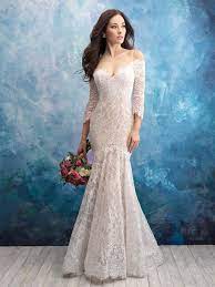 Vintage Inspired Lace Composes This Off Shoulder Sleeved Gown We Have Allure Bridals 955 Allure Bridal Gowns Allure Wedding Dresses Wedding Dresses Kleinfeld