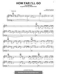 The song was performed in the film by american actress and singer auliʻi cravalho in her role as moana.it was released along with the album on november 18, 2016. Vocal Instrumental Version How Far I Ll Go From Moana Alessia Cara Von L Miranda Auf Musicaneo