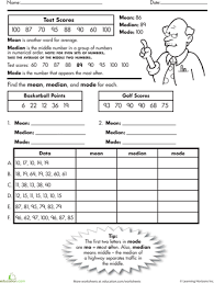 Finding The Average Mean Median And Mode Worksheet Education Com Math Lessons Elementary Math Learning Math