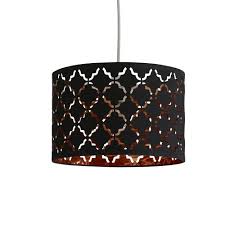 Wilko 20 X 30cm Black And Copper Light Shade Wilko Vintage lampshade balloon industrial light metal frame lamp cage guard bar cafes.