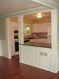 Pass Through With Column And Shelf Kitchen Remodel Small Half Wall Kitchen Kitchen Pass