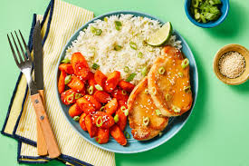 Miso Lime Pork Cutlets Recipe Hellofresh Recipe Pork Cutlet Recipes Pork Cutlets Stuffed Peppers