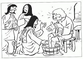 Free jesus washing disciples feet. Jesus Washes Feet Coloring Page Coloring Pages For Kids And For Coloring Home