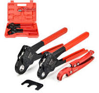iCrimp Angle Head F1807 PEX Pipe Crimping Tool for Copper Rings -  1/2&3/4-inch Two Crimper Set with Cutter, Suitable for Tight Spaces