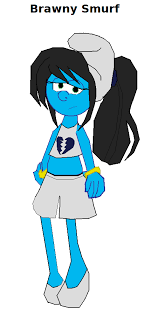 Well until i watched the episode,i didn't know she had black hair,but either way,i used her with her blonde/yellow hair,so obviously i'm going to choose it :p. Brawny Smurf The Smurfette By Elzathehedgehog On Deviantart