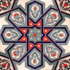 White Blue And Red Istanbul Turkish Tile Vitray Desenleri Tezhip Geometri