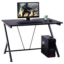 This gaming computer desk includes display stand, phone/ tablet slot, drink rack & sundries bucket, headphone holder & handle holder, and cable rack. 120 Dlandhome Gaming Computer Desk 60cm Gaming Table Workstation With Display Stand Teak Black Legs