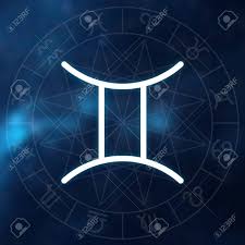 Zodiac Sign Gemini White Thin Simple Line Astrological Symbol