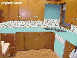 faded wood kitchen cabinets