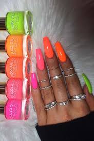 The weather is hot and you need to make some fresh nails to ease neon toe nails lime nails lime green nails summer toe nails acrylic nails shellac nail. Acrylic Hot Pink And Lime Green Nails Instagram Baddie Nails