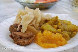Chicken Roti Fried Pumpkin Aloo And Bus Up Shot Trini Food Caribbean Recipes Food