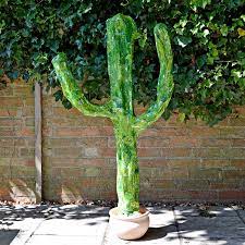 Add another flower if desired. Easy Diy Giant Paper Mache Cactus Pillar Box Blue