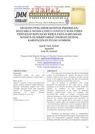 Dengan kepuasan kerja adalah dilakukan oleh kanzunnudin (2010) dengan judul penelitian kepuasan kerja pengaruhnya pada produktivitas kerja karyawan sebuah perusahaan. Pdf Analisis Pengaruh Konflik Pekerjaan Keluarga Work Family Conflict Dan Stres Terhadap Kepuasan Kerja Pada Karyawan Wanita Di Sekretariat Daerah Setda Kabupaten Di Pulau Lombok