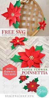 Mini Paper Christmas Poinsettia Free Svg Christmas Paper Paper Christmas Ornaments Christmas Paper Crafts