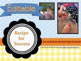 Editable Back To School Recipe For Success First Day Activity Simple Recipe Back To School Activities Fun Classroom Activities School Activities