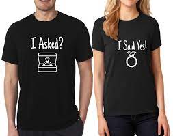 The trend is not just for couples, but it is followed by so many people along with their loved ones. I Asked I Said Yes Couples Matching Shirts Engagement Etsy