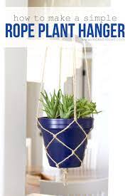 How To Make A Simple Rope Plant Hanger Rope Plant Hanger Plant Hanger Diy Plant Hanger