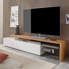 Alanis Modern Tv Stand In Knotty Oak And Matt White With Storage Furniture In Fashion Wooden Tv Stands Tv Stand Designs Modern Tv Units