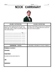 The Great Gatsby Character Worksheets Teaching Resources Tpt