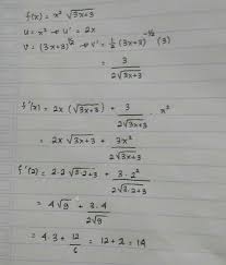 Check spelling or type a new query. F X X 2 Akar 3x 3 Dan F Adalah Turunan Pertama Fungsi F Nilai F 2 Please Brainly Co Id