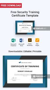 Free Security Training Certificate Template Word Doc Psd Apple Mac Pages Google Docs Illustrator Publisher Outlook Training Certificate Certificate Templates Certificate Authority