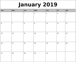 January 2019 Calendar Template In Word Document Calendar Template Print Calendar Calendar Printables