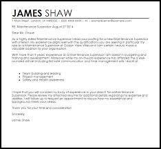 Most hiring managers agree that a customer service manager cover letter should be sent with the resume. Maintenance Supervisor Cover Letter Sample Cover Letter Templates Examples