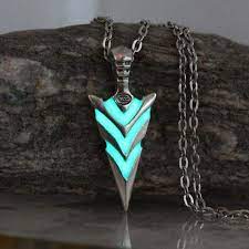 Glow In The Dark Arrowhead Necklace Glow Jewelry Arrowhead Necklace Glow In The Dark