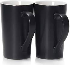 In formal settings a mug is usually not used for serving hot beverages, a teacup or a coffee cup is generally preferred. Amazon Com 20 Ounces Large Coffee Mugs Smilatte M007 Plain Tall Ceramic Cup With Handle For Dad Men Set Of 2 Black Kitchen Dining