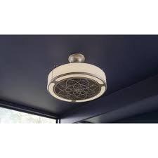 Stile Anderson 22 In Led Indoor Outdoor Brushed Nickel Ceiling Fan With Remote Control C Brushed Nickel Ceiling Fan Ceiling Fan With Remote Bronze Ceiling Fan