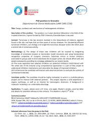 Sample cover letter to a google recruiter career advice. Aebin On Twitter Phd Position In Grenoble France Bio Inorganic Chemistry Application Deadline April 27 2018