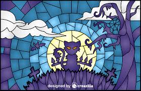 Check spelling or type a new query. Halloween Scene Stained Glass Style Illustration Vector Free Download Creazilla