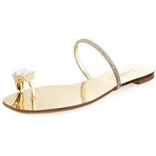 In a spectrum of irresistable colors and designs, our flat sandals go the distance in comfort and style. Casadei Women S Jewel Toe Loop Sandal Gold Size 35 Toe Loop Sandals Gold Flat Sandals Metallic Sandals Flat