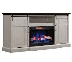 A range of custom flame effect colors and flame bed options, including traditional logs, glass, rocks, or a choice of decorative fill. 77 Cabaret Weathered White Tv Stand Infrared Electric Fireplace