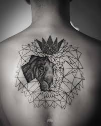 Is there a tattoo of a lion with no scars? Unfinished Geometric Lion Tattoo Tattoogrid Net