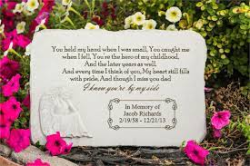 A marker for a burial site or perhaps where ashes pet memorial garden stones are a popular way to treasure the happy memories of a fur baby. 12 Lets Make Memories Personalized Memorial Stepping Stone Angel Wings Garden Stone Sympathy Garden Marker Customized Condolences Durable His Keeping Sympathy Stone Cast Resin Decorative Stones Garden Sculptures Statues Fcteutonia05 De