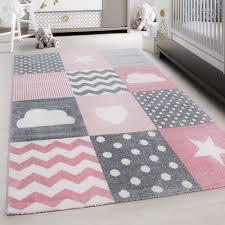 Kunststofffasern wie polyacryl und polypropylen kommen bei textilen. Teppich Kinderteppichkariert Wolken Sterne Herz Grau Kinderzimmer Babyzimmer Teppium Online Teppich Market